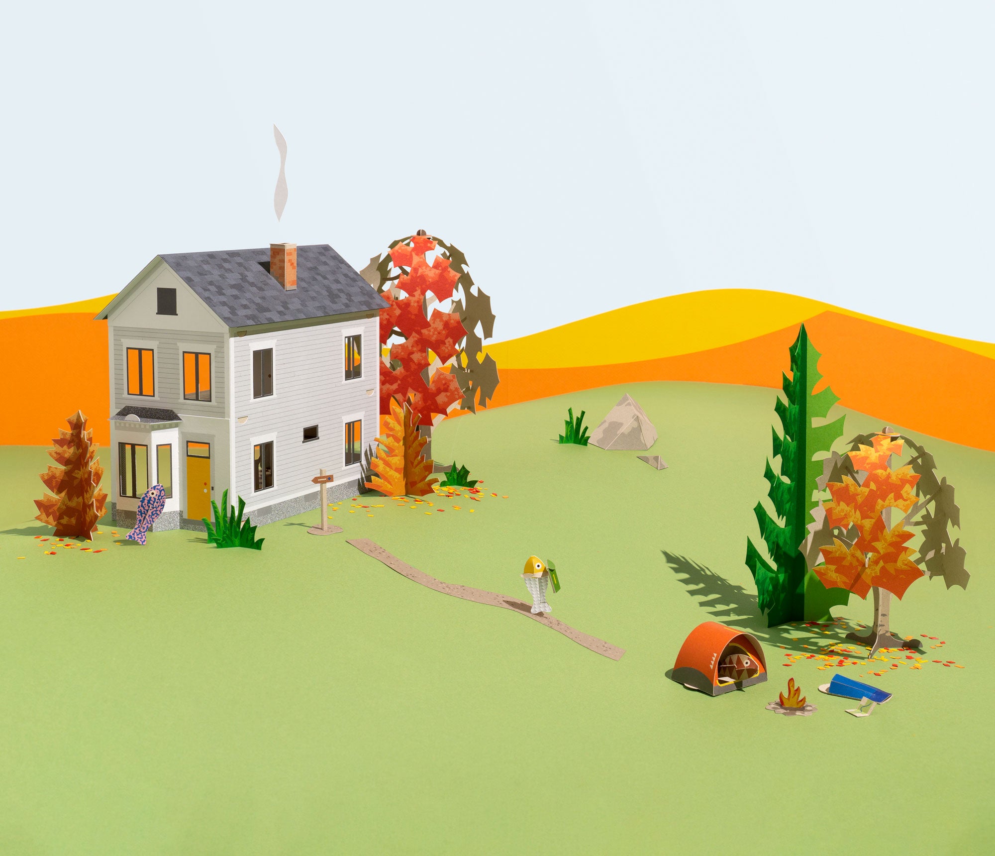 Fall Scene Cartoon